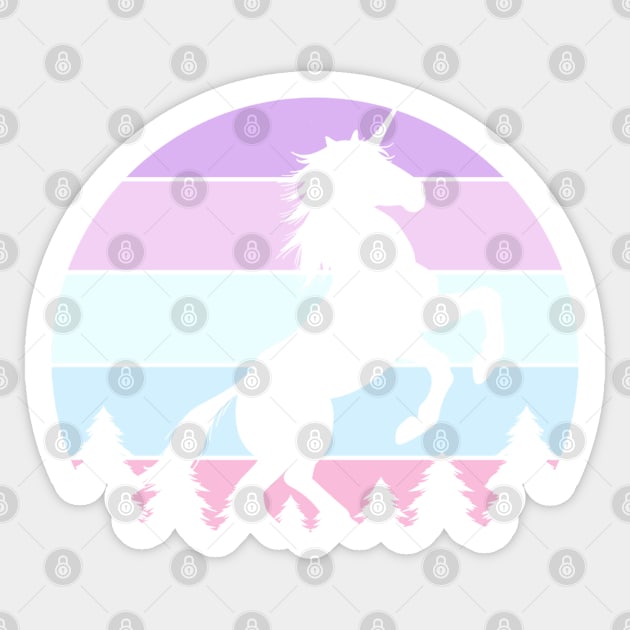 Pastel Sunset Unicorn Silhouette Sticker by Felicity-K